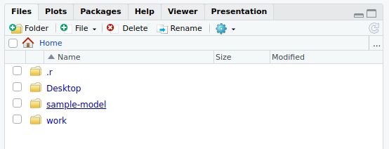 RStudio menu